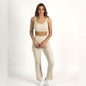 Harlow Stone Pierre Audrey Crop Bralette 2pc Athleisure Pant Set Summer Beach